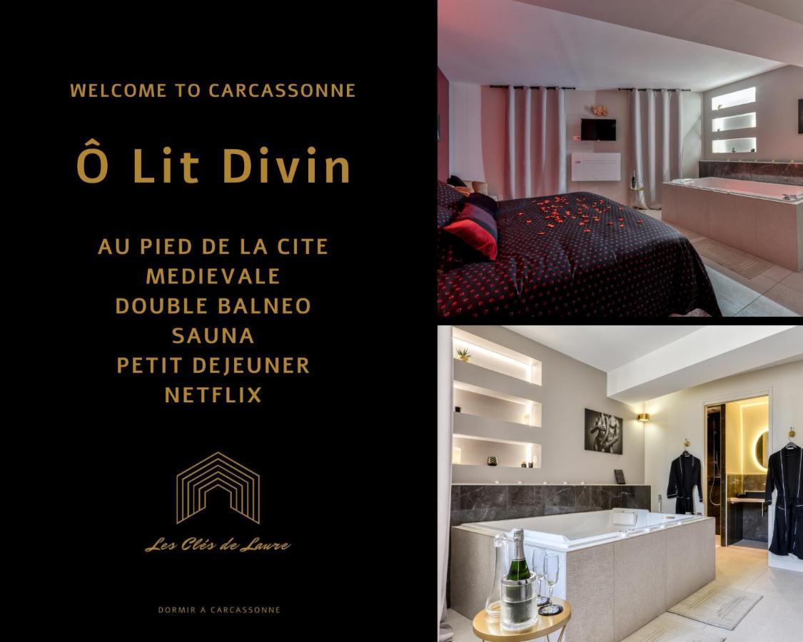 Les Gites De Laure - O Lit Divin, Instant De Volupte, Balneo Sauna, Climatisation, Netflix, 160M De La Cite Medievale Каркассонн Екстер'єр фото